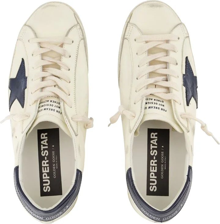 Super-Star Sneakers - Golden Goose - Beige/Blue - Leather