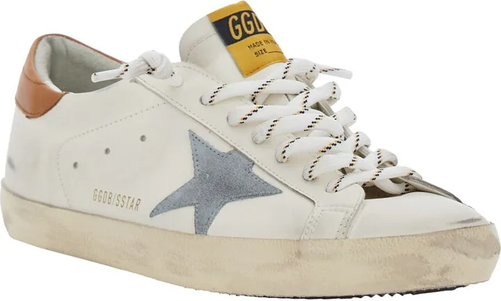 'super-star' White Low Top Sneakers With Embossed Logo And Contrasting Heel In Leather Man - Image 2