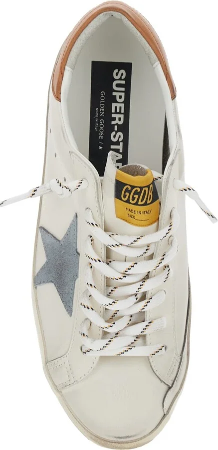 'super-star' White Low Top Sneakers With Embossed Logo And Contrasting Heel In Leather Man - Image 4