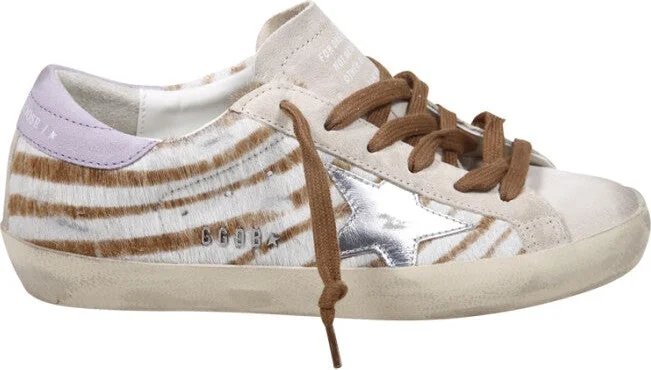 Super-Star Zebra Horsy Upper Suede Toe And Heel Laminated Star