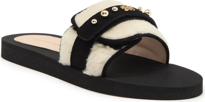 Super Studs Genuine Shearling Slide Sandal