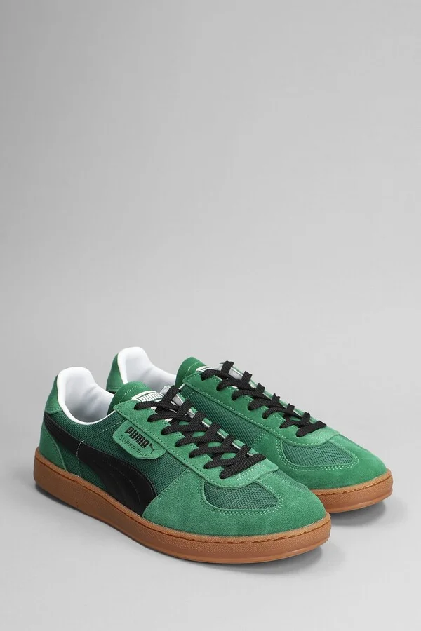 Super Team Og Sneakers In Green Suede And Fabric - Image 2