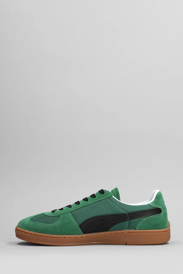 Super Team Og Sneakers In Green Suede And Fabric - Image 3