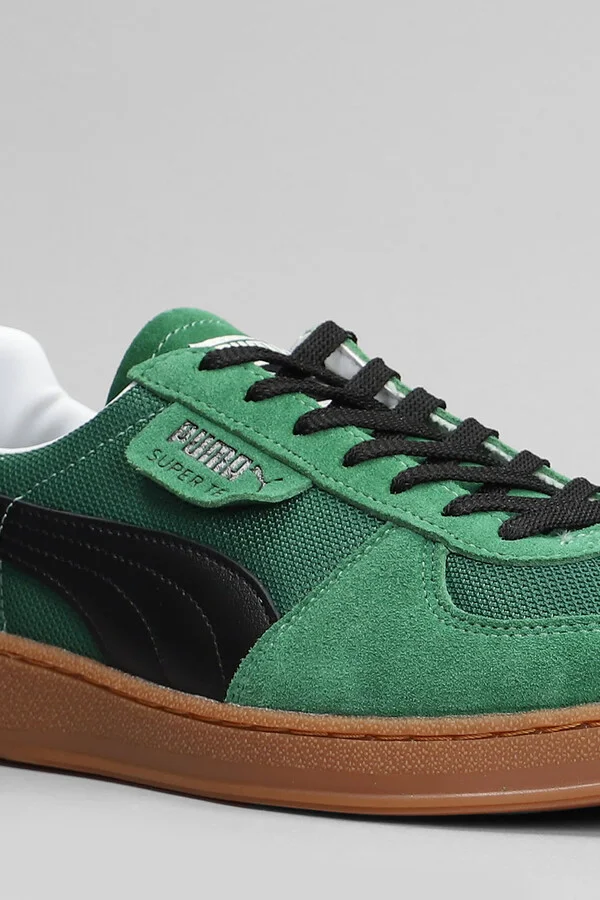 Super Team Og Sneakers In Green Suede And Fabric - Image 5
