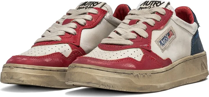 WHITE/ BLUE/ RED LEATHER