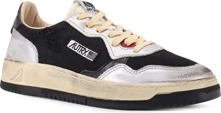 Super Vintage Leather And Mesh Low-top Sneakers - Image 2