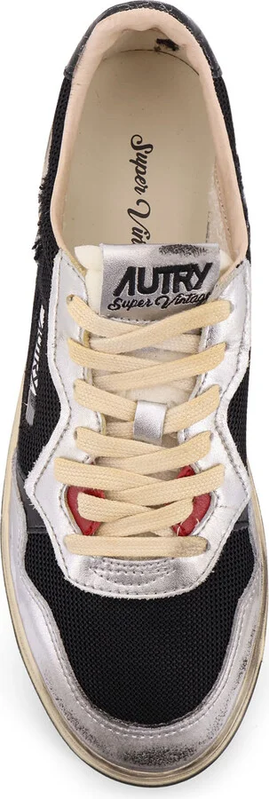 Super Vintage Leather And Mesh Low-top Sneakers - Image 5