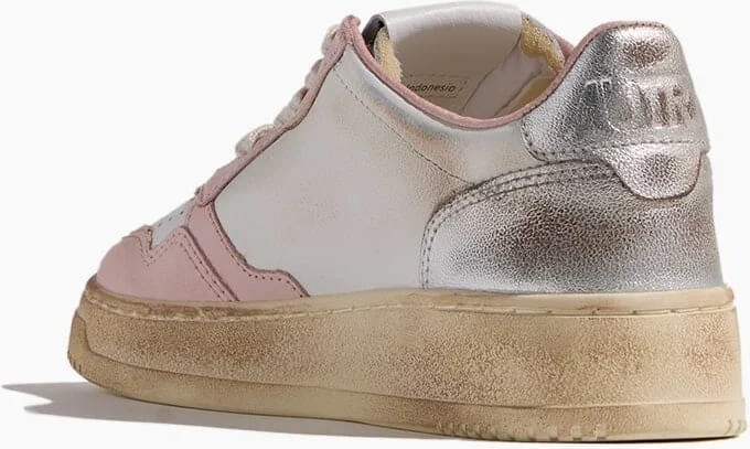 Super Vintage Low Top Sneakers in White/Powder/Silver - Image 3