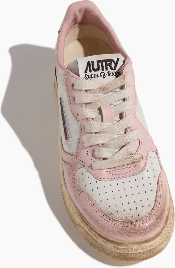 Super Vintage Low Top Sneakers in White/Powder/Silver - Image 4