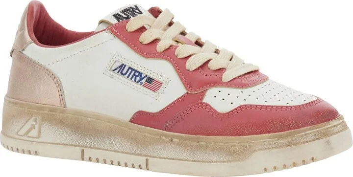 'super Vintage' Red Sneakers With Logo Patch On The Tongue And Distressed Effect In Leather Woman - Image 2
