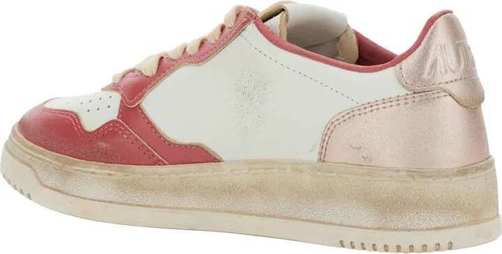 'Super Vintage' Red Sneakers With Logo Patch On The Tongue And Distressed Effect In Leather Woman - Image 3