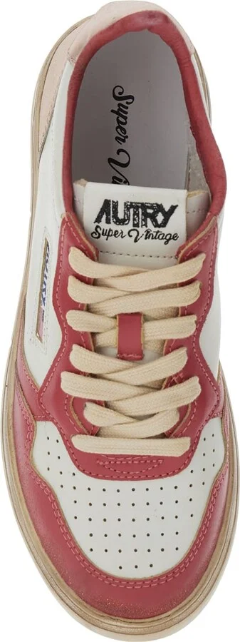 'super Vintage' Red Sneakers With Logo Patch On The Tongue And Distressed Effect In Leather Woman - Image 4