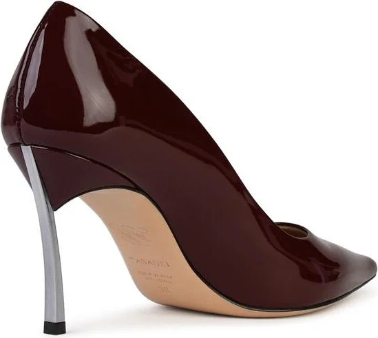 Superblade' Burgundy Shiny Leather Pumps - Image 3
