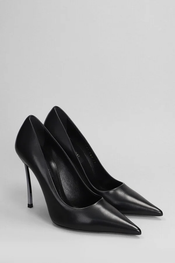 Superblade Pumps In Black Leather - Image 2