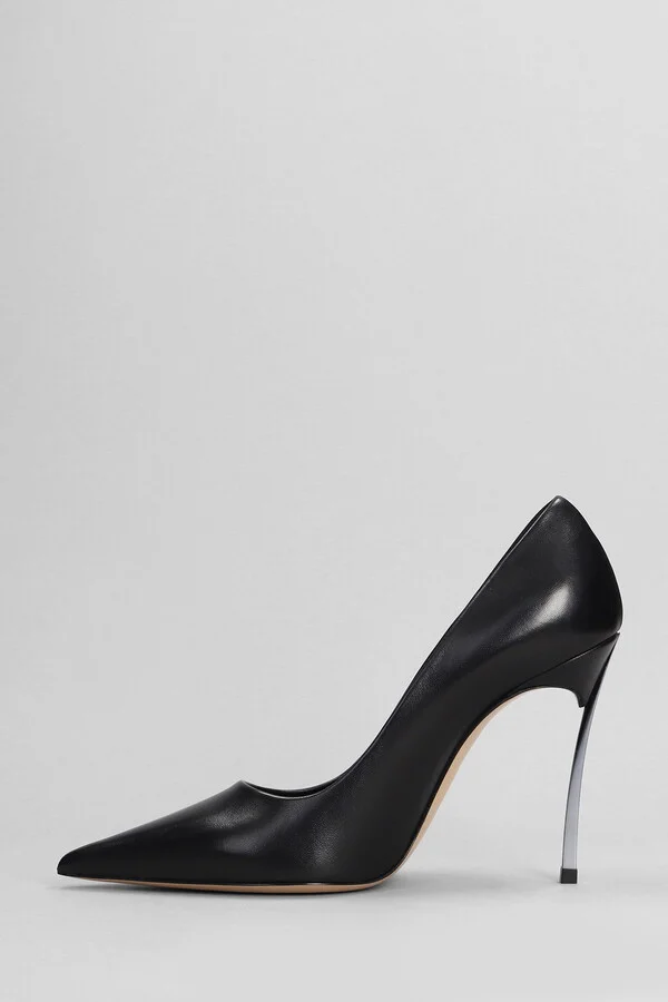 Superblade Pumps In Black Leather - Image 3