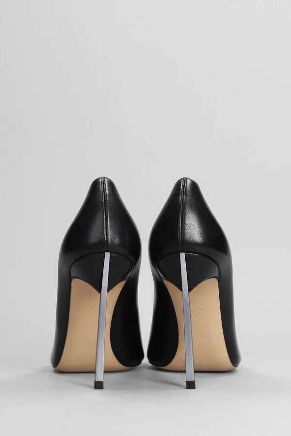 Superblade Pumps In Black Leather - Image 4