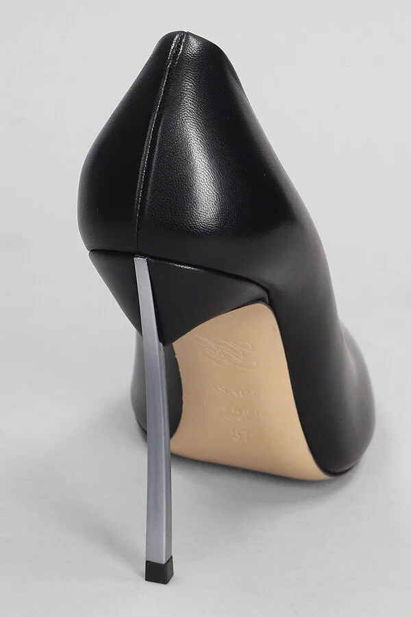 Superblade Pumps In Black Leather - Image 5