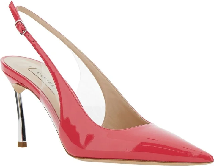 'superblade Tiffany' Pink Slingback Pumps With High Heel In Patent Leather Woman - Image 2