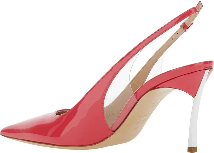 'superblade Tiffany' Pink Slingback Pumps With High Heel In Patent Leather Woman - Image 3