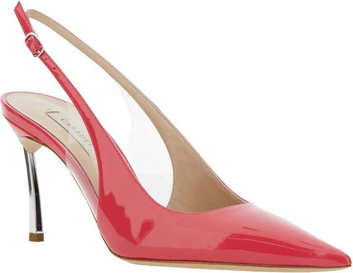 'Superblade Tiffany' Pink Slingback Pumps With High Heel In Patent Leather Woman - Image 2