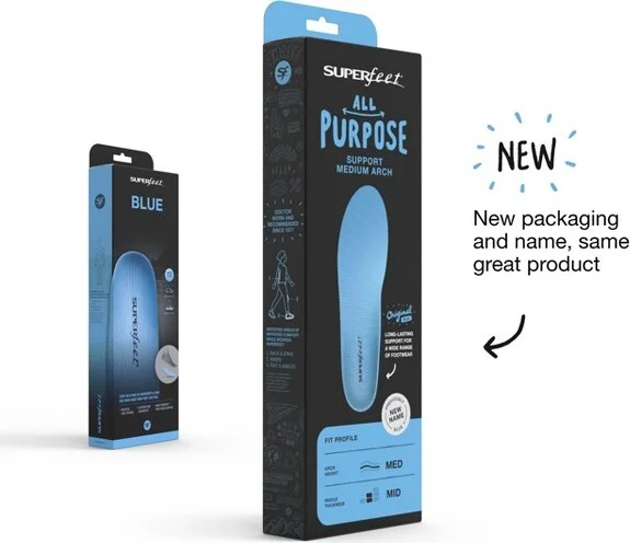 Superfeet - All-Purpose Support Medium Arch Insoles (Blue) - Trim-To-Fit Orthotic Shoe Inserts - Professional Grade - Men 5.5-7 / Women 6.5-8 - Image 2