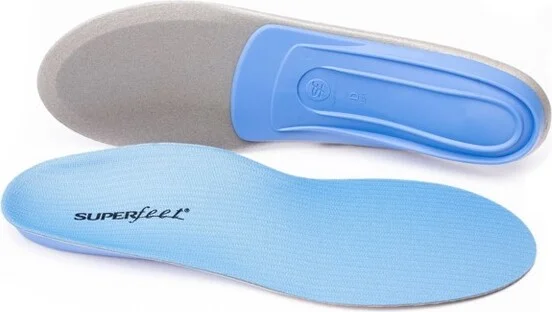 Superfeet - All-Purpose Support Medium Arch Insoles (Blue) - Trim-To-Fit Orthotic Shoe Inserts - Professional Grade - Men 5.5-7 / Women 6.5-8
