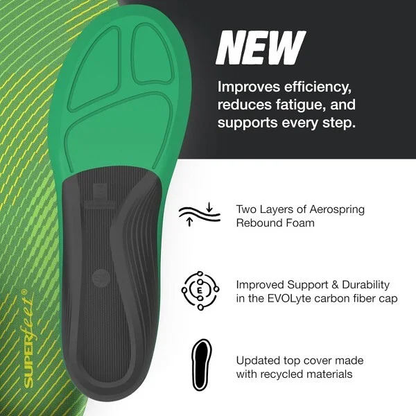 Superfeet Run Support High Arch (V2) Insoles - Trim-to-Fit Carbon Fiber Orthotic Shoe Inserts for Running Shoes - 11.5-13 Men / 12.5-14 Women - Image 2