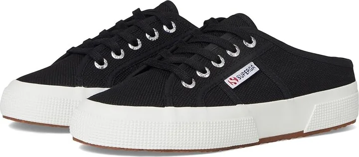 Superga 2402 Mule Shoes Black/F White : EU 36 (US Men's 4.5 - Women's 6) Medium, Canvas