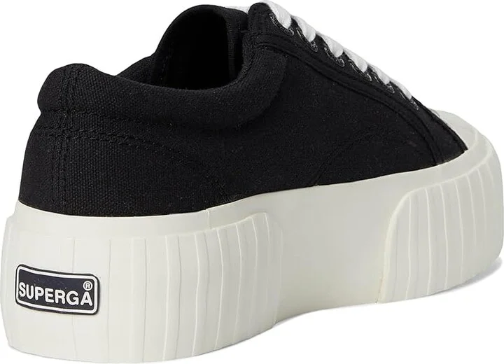 Superga 2631 Stripe Platform Shoes Black/White Avorio : EU 38 (US Men's 6 - Women's 7.5) Medium - Image 4