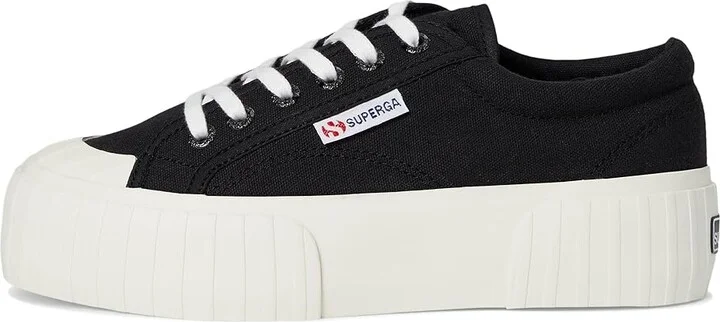 Superga 2631 Stripe Platform Shoes Black/White Avorio : EU 38 (US Men's 6 - Women's 7.5) Medium - Image 6