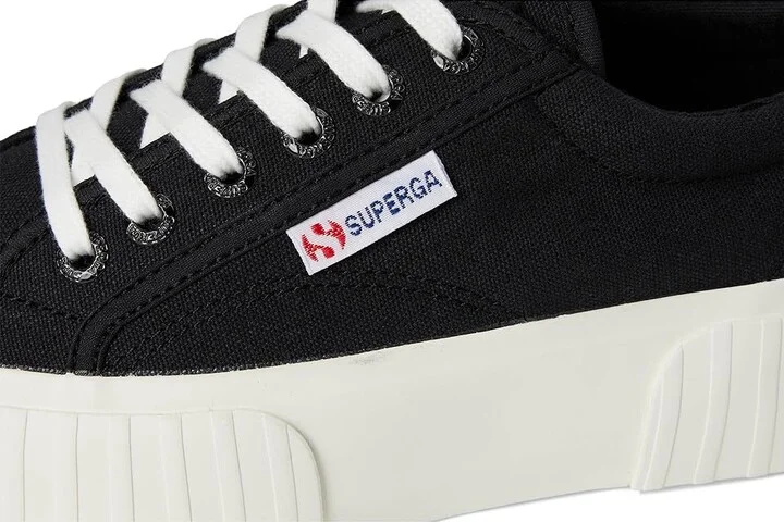 Superga 2631 Stripe Platform Shoes Black/White Avorio : EU 38 (US Men's 6 - Women's 7.5) Medium - Image 7