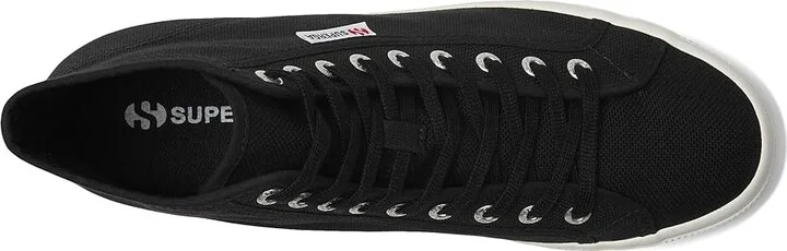 Superga 2708 Hi Top Shoes Black/F White : EU 41 (US Men's 8 - Women's 9.5) Medium - Image 2