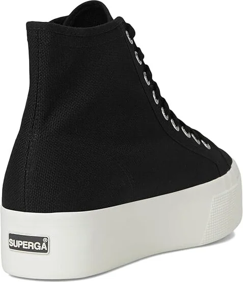 Superga 2708 Hi Top Shoes Black/F White : EU 41 (US Men's 8 - Women's 9.5) Medium - Image 4
