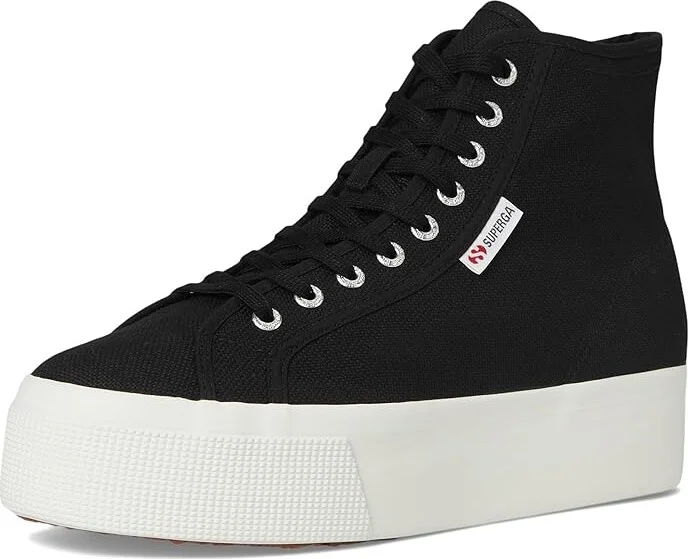 Superga 2708 Hi Top Shoes Black/F White : EU 41 (US Men's 8 - Women's 9.5) Medium - Image 5