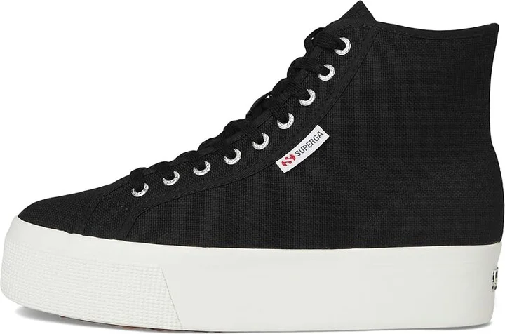 Superga 2708 Hi Top Shoes Black/F White : EU 41 (US Men's 8 - Women's 9.5) Medium - Image 6