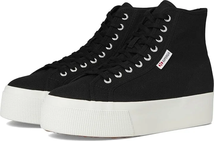 Superga 2708 Hi Top Shoes Black/F White : EU 41 (US Men's 8 - Women's 9.5) Medium