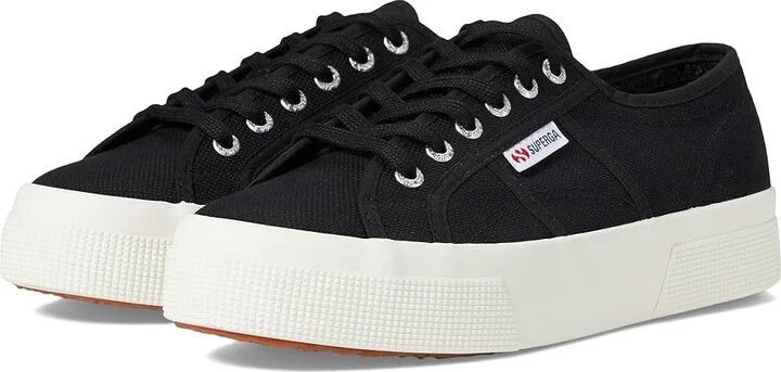 Superga 2740 Platform Women's Shoes Black/Full Avorio : EU 35 (US Women's 5) Medium, Canvas