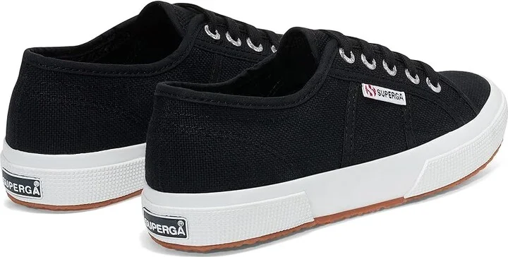 Superga 2750 COTU Classic Sneaker Lace up casual Shoes Black/Full White : EU 35 (US Men's 3.5 - Women's 5) Medium, Canvas/Textile - Image 4