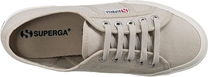 Superga 2750 COTU Classic Sneaker Lace up casual Shoes Grey Sand/Full Avorio : EU 35 (US Men's 3.5 - Women's 5) Medium, Canvas/Textile - Image 2