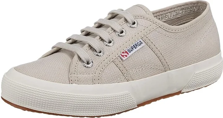 Superga 2750 COTU Classic Sneaker Lace up casual Shoes Grey Sand/Full Avorio : EU 35 (US Men's 3.5 - Women's 5) Medium, Canvas/Textile