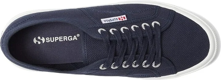 Superga 2750 COTU Classic Sneaker Lace up casual Shoes Navy/Full White 2 : EU 35 (US Men's 3.5 - Women's 5) Medium, Canvas/Textile - Image 2