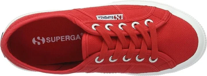 Superga 2750 COTU Classic Sneaker Lace up casual Shoes Red/White : EU 35.5 (US Men's 4 - Women's 5.5) Medium, Canvas/Textile - Image 2