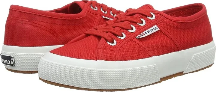 Superga 2750 COTU Classic Sneaker Lace up casual Shoes Red/White : EU 35.5 (US Men's 4 - Women's 5.5) Medium, Canvas/Textile