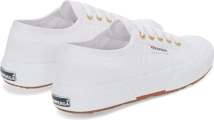 Superga 2750 COTU Classic Sneaker Lace up casual Shoes White/Gold : EU 35 (US Men's 3.5 - Women's 5) Medium, Canvas/Textile - Image 4