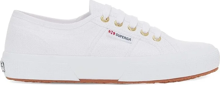 Superga 2750 COTU Classic Sneaker Lace up casual Shoes White/Gold : EU 35 (US Men's 3.5 - Women's 5) Medium, Canvas/Textile - Image 5