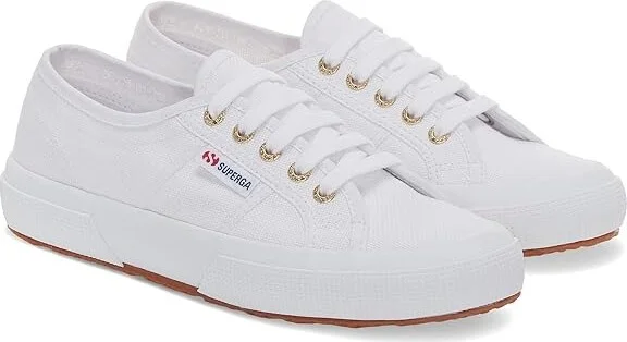 Superga 2750 Cotu Classic Women's Lace up casual Shoes White Pale Gold : EU 36 (US Women's 6) Medium, Canvas