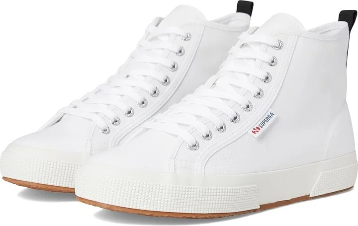 Superga 2750 Mid Cotton Shoes White/Black/Favorio : EU 35 (US Men's 3.5 - Women's 5) Medium, Canvas/Rubber