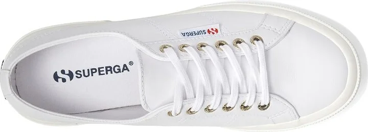 Superga 2750 Nappa Shoes Optical White/Full Avorio : EU 35 (US Men's 3.5 - Women's 5) Medium, Leather - Image 2