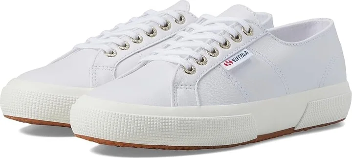 Superga 2750 Nappa Shoes Optical White/Full Avorio : EU 35 (US Men's 3.5 - Women's 5) Medium, Leather