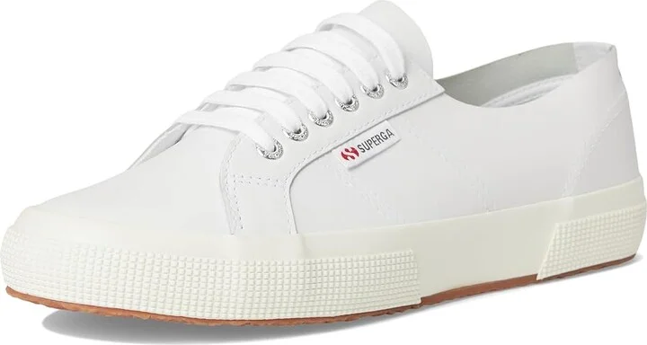 Superga 2750 Unlined Nappa Shoes Optical White/Silver/Favorio : EU 39 (US Men's 6.5 - Women's 8) Medium, Leather - Image 5